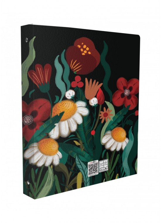 کلاسور 6 حلقه وزیری کد 112 طرح دختر گل چین