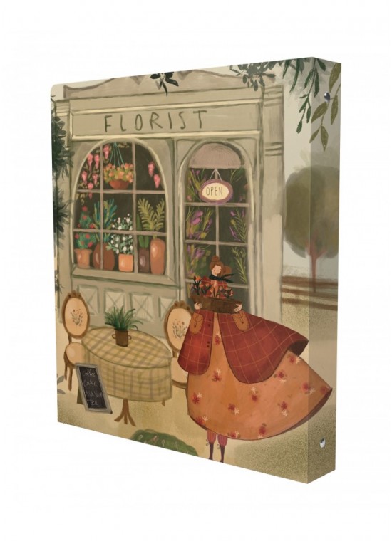 کلاسور 6 حلقه وزیری کد 108 طرح دختر گل فروش