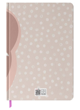 دفتر بی خط سایز A4  کد 104 طرح گلدان قهوه ای