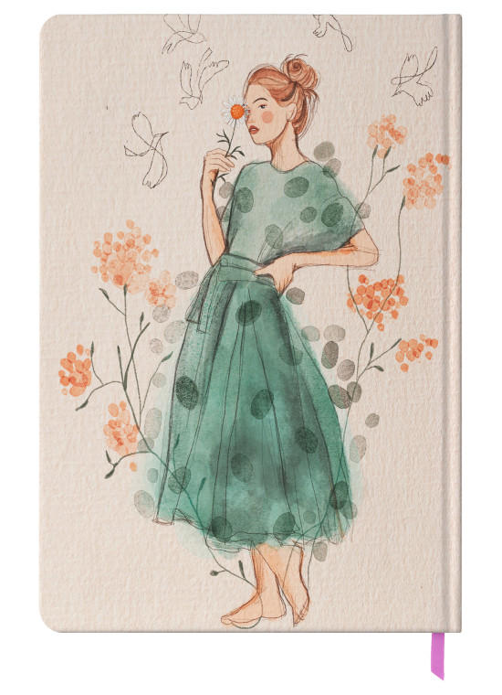 دفتر بی خط سایز A4 کد 114 طرح گل مارگریت