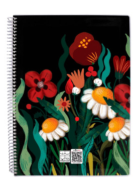 دفتر 50 برگ مجلد کد 112 طرح دختر گل چین