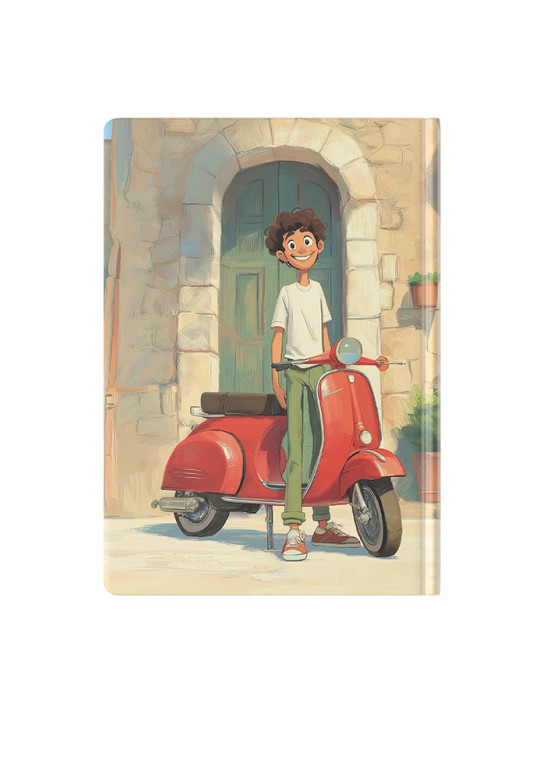 دفتر یادداشت جیبی مسترنوت طرح پسرک موتورسوار