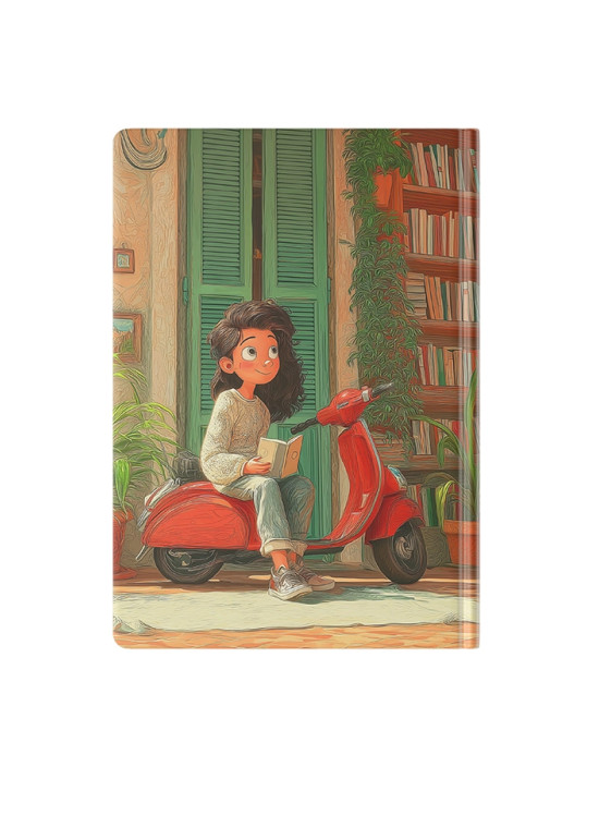 دفتر یادداشت جیبی مسترنوت طرح دختر و وسپای قرمز