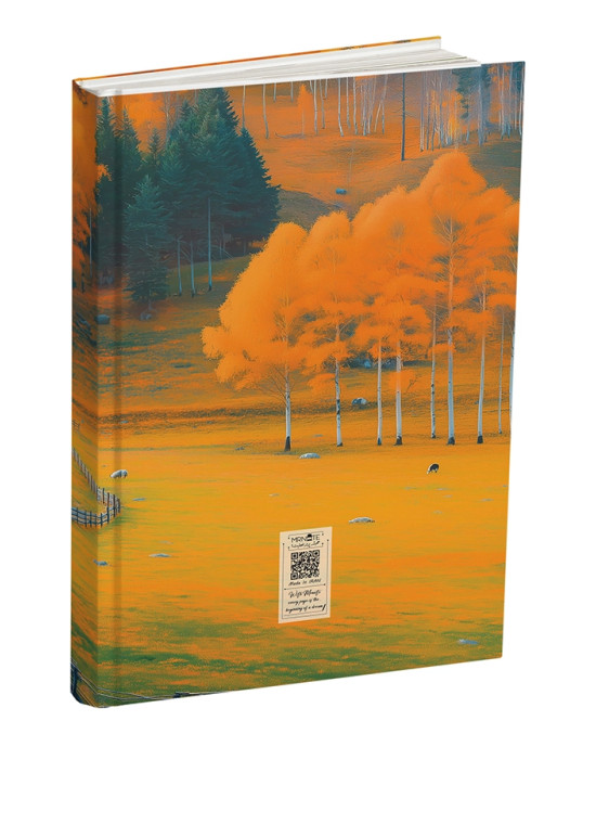 دفتر پاییز طلایی | ۱۲۰ برگ بالکی جلد سخت | طبیعت پاییزی