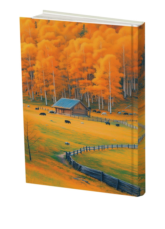 دفتر پاییز طلایی | ۱۲۰ برگ بالکی جلد سخت | طبیعت پاییزی