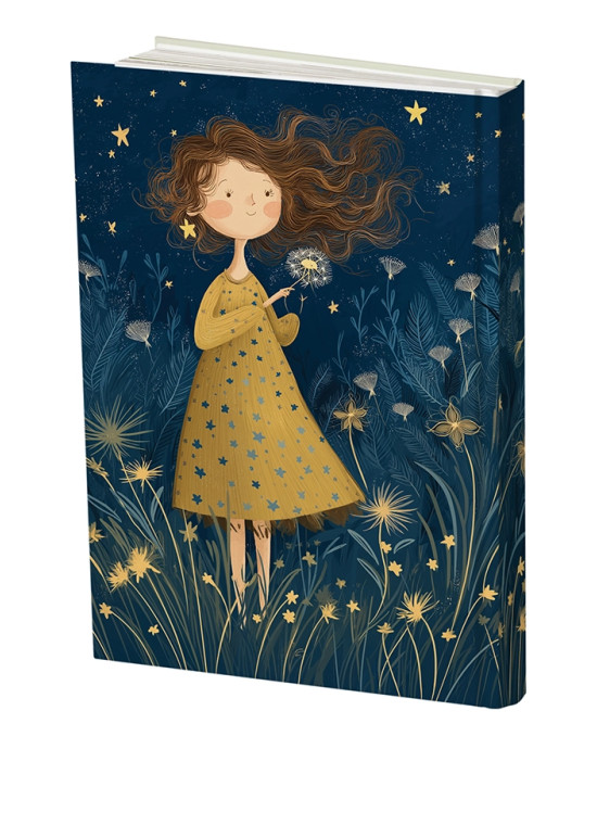 دفتر قاصدک آرزو | ۱۲۰ برگ بالکی جلد سخت | شب جادویی