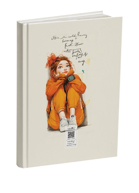 دفتر پلنر رنگی مستر نوت | طرح دختر خجالتی | چاپ تمام رنگی