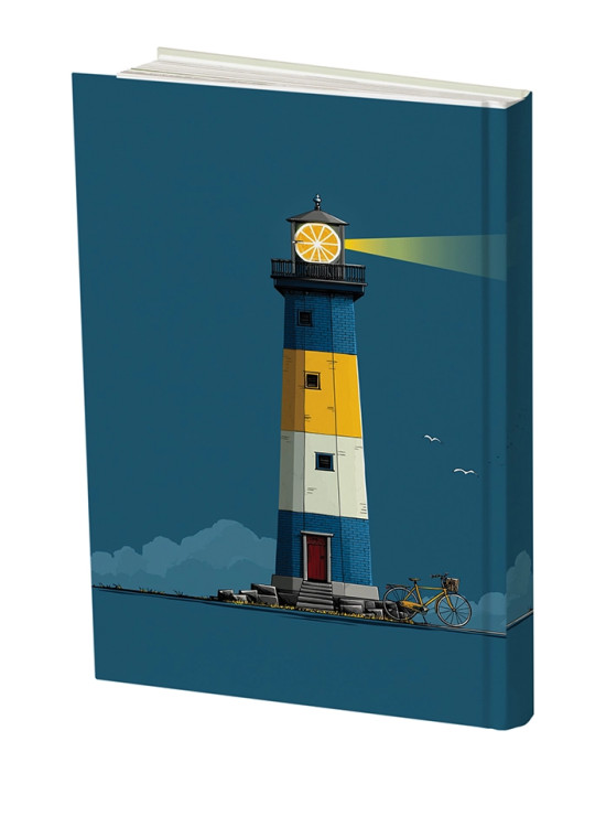 دفتر پلنر رنگی مستر نوت | طرح ساحل و نور فانوس | چاپ تمام رنگی