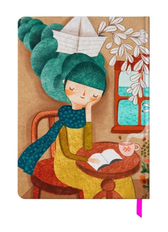 دفتر بی خط کد 128 دختر مو آبی