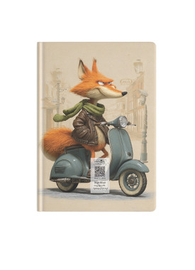 پلنر رنگی جیبی کد N-07 طرح آقای روباه و وسپای آبی