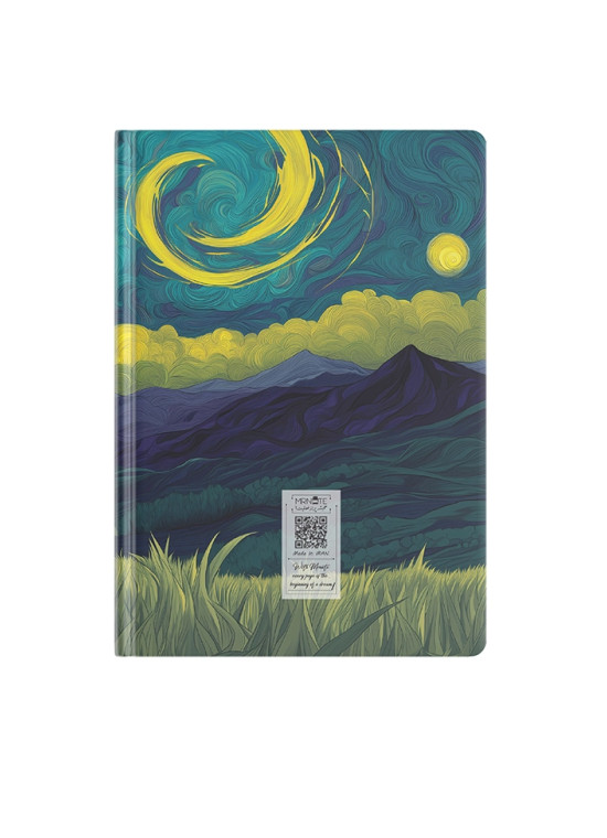 پلنر جیبی رنگی ۱۲۰ برگ تمام رنگی طرح ونکوک و آسمان پرستاره | دفتر برنامه ریزی روزانه فانتزی و قابل حمل