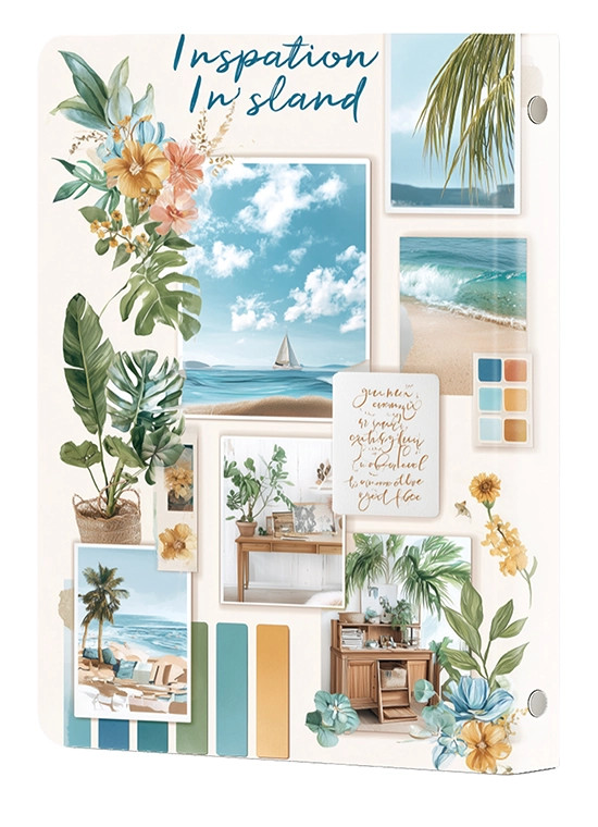 کلاسور 26 حلقه کد N-12 طرح جزیره و ساحل آبی