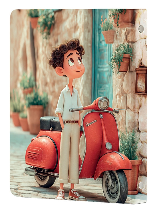 کلاسور 26 حلقه کد N-05 طرح پسرک موتور سوار