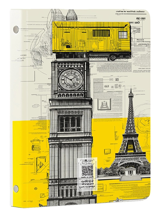 کلاسور ۲۶ حلقه طرح کره زمین مدل N-02 | خرید کلاسور فانتزی و آموزشی