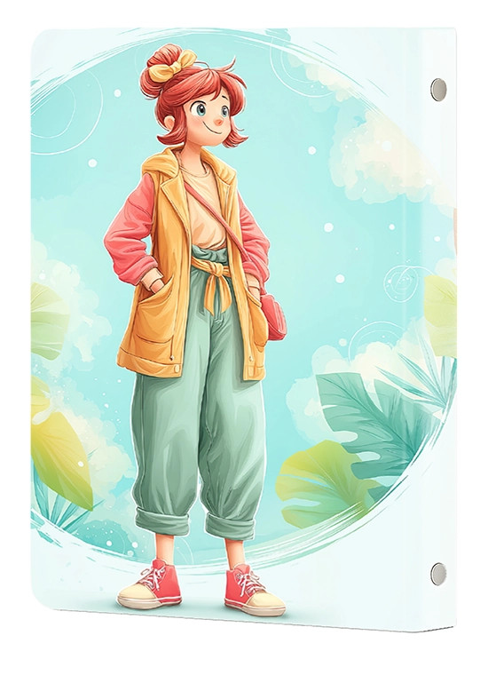 کلاسور 26 حلقه کد N-17 طرح دختر مو قرمز