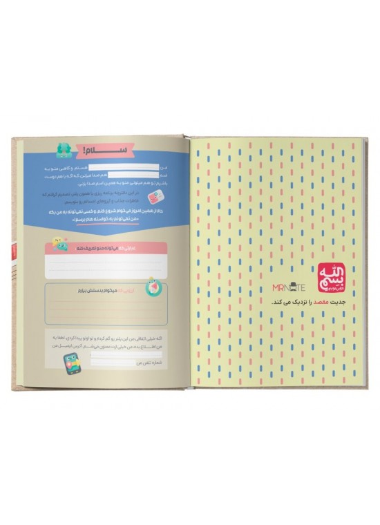 پلنر رنگی جیبی مستر نوت کد N-23 طرح دختر کتابخوان | Mr. Note
