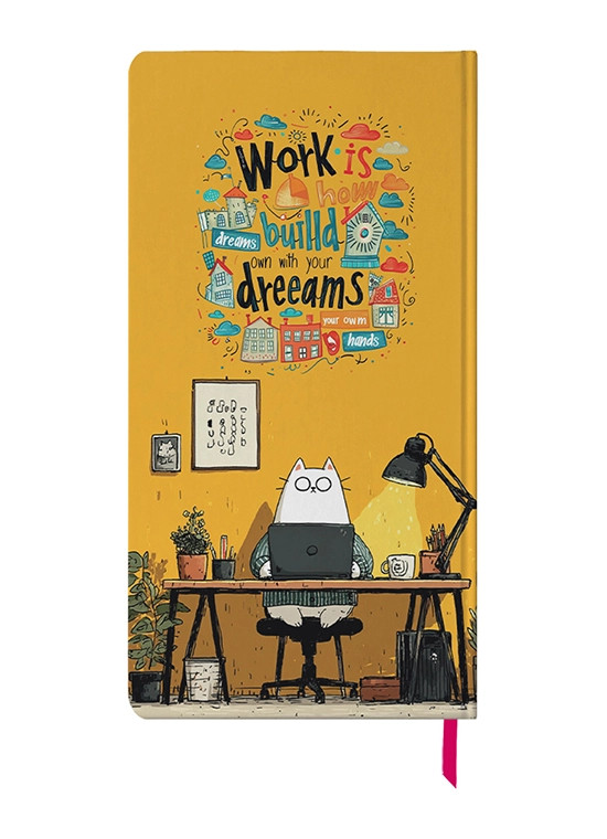 دفتر یادداشت پالتویی کد N-37 طرح گربه کارآفرین