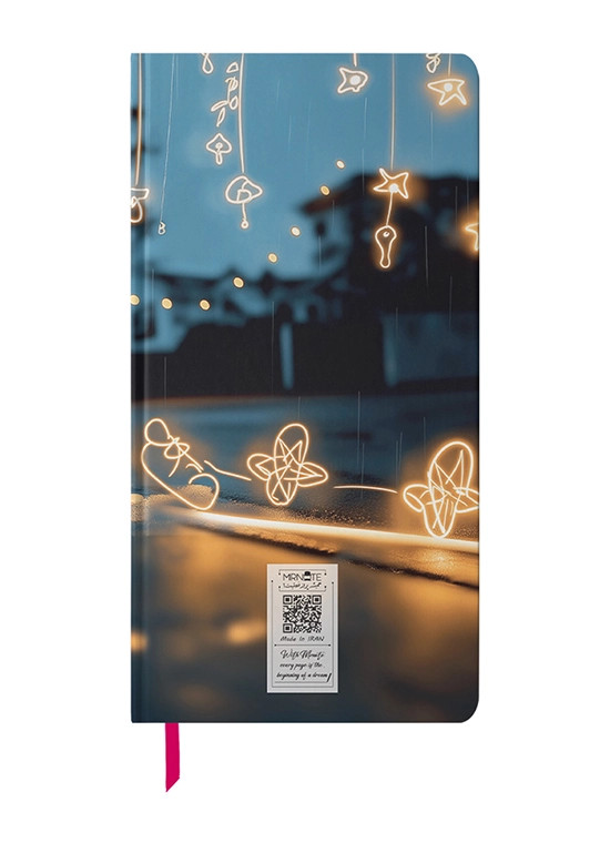 دفتر یادداشت پالتویی N-08 | طرح چتر ستاره‌ای | ۱۰۰ برگ