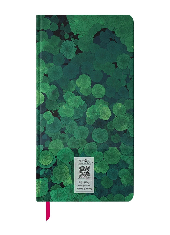 دفتر یادداشت پالتویی کد N-38 مستر نوت | طرح برگ‌های نیلوفر