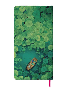 دفتر یادداشت پالتویی کد N-38 مستر نوت | طرح برگ‌های نیلوفر