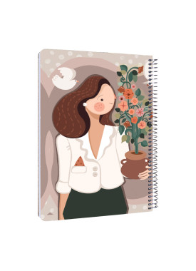 سررسید سیمی سال 1405 کد 104 طرح گلدان قهوه ای