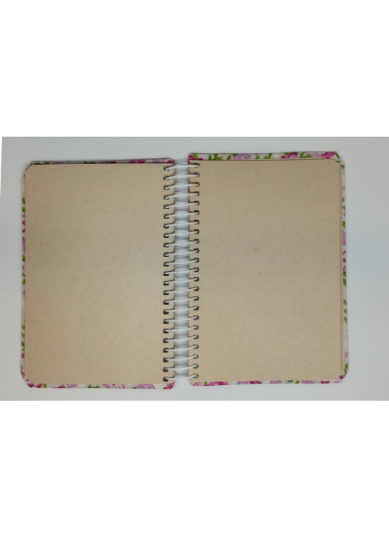 دفتر یادداشتی جلد پارچه‌ای کد 03 طرح گل‌های یاسی رنگ | دفتر فانتزی و شیک