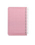 دفتر یادداشتی جلد پارچه‌ای کد 12 رنگ صورتی خال‌خال سفید | دفتر فانتزی و دخترانه