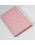 دفتر یادداشتی جلد پارچه‌ای کد 12 رنگ صورتی خال‌خال سفید | دفتر فانتزی و دخترانه